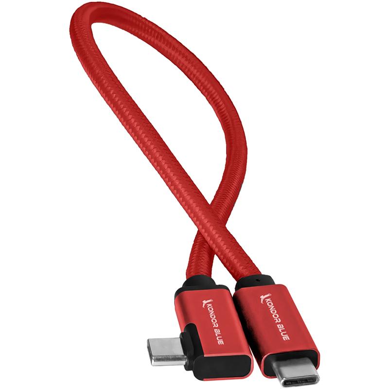 Kondor Blue USB C to USB C High Speed Cable for SSD Recording - Right Angle (12